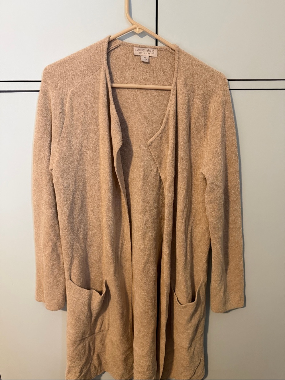 Barefoot Dreams Open-Front Cozy Long Cardigan - Tan